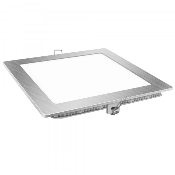 Downlight led cuadrado plata 24w.cal.