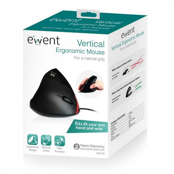 Ewent ew3156 raton ergonómico usb negro