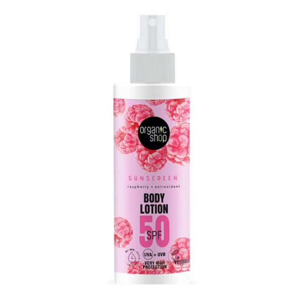 Organic shop raspberry locion corporal spf50 150ml