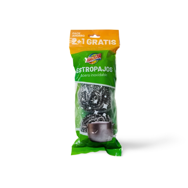 Mihogar estropajo acero inoxidable 2+1 GRATIS