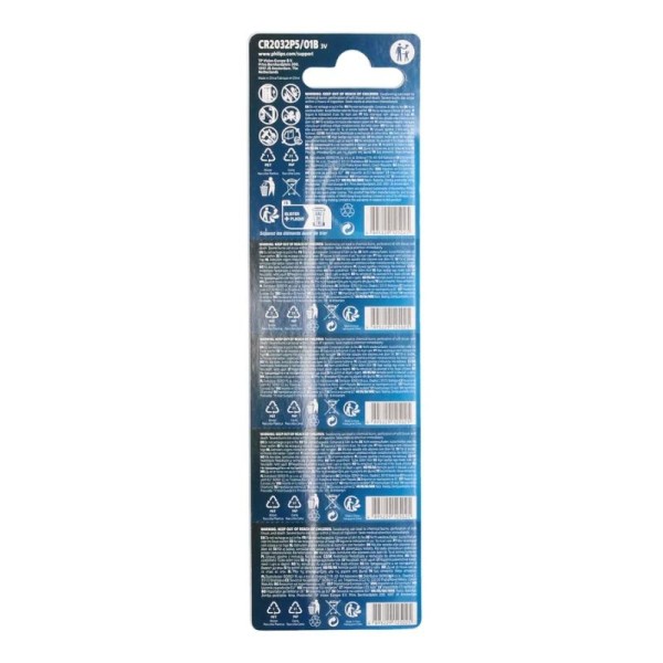 Philips pila boton litio cr2032 3v blister*5