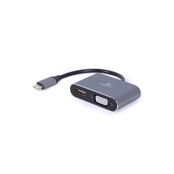 Gembird adaptador usb type-c a hdmi /vga gris